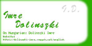 imre dolinszki business card